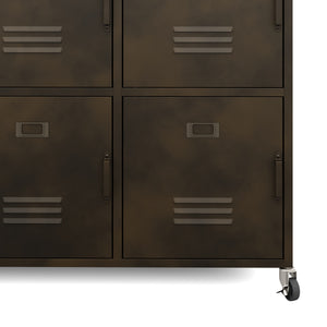 Sideboard auf Rollen Industrial FORGE 119 x 89 cm schwarz/braun