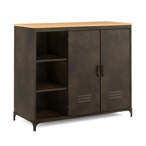 Sideboard Industrial FORGE 100 x 86 cm schwarz/braun