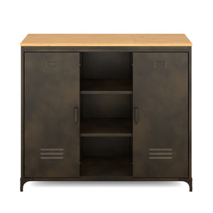Sideboard Industrial FORGE 100 x 86 cm schwarz/braun