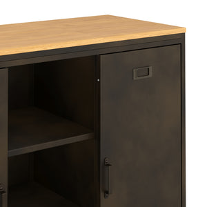 Sideboard Industrial FORGE 100 x 86 cm schwarz/braun