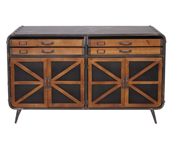 Sideboard Kommode Holz &amp; Metall Industrial 80x126x38cm