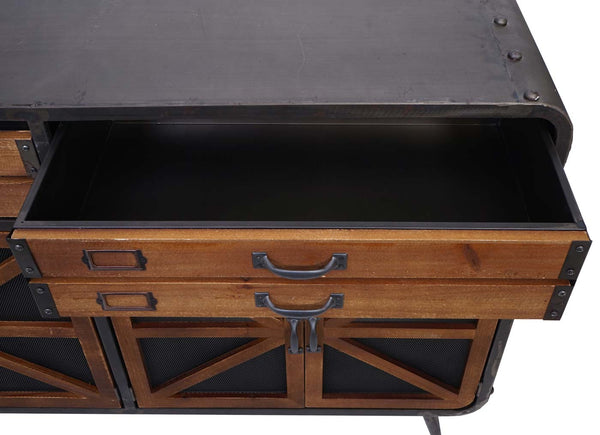 Sideboard Kommode Holz &amp; Metall Industrial 80x126x38cm