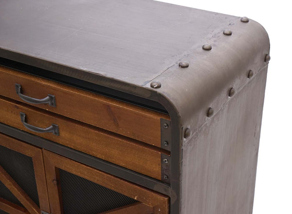 Sideboard Kommode Holz &amp; Metall Industrial 80x126x38cm