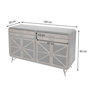 Sideboard Kommode Holz &amp; Metall Industrial 80x126x38cm
