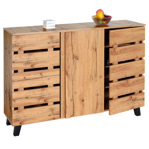 Sideboard Kommode Schrank 3 Türen 8 Staufächer 88x120x34cm