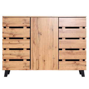 Sideboard Kommode Schrank 3 Türen 8 Staufächer 88x120x34cm