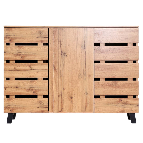 Sideboard Kommode Schrank 3 Türen 8 Staufächer 88x120x34cm