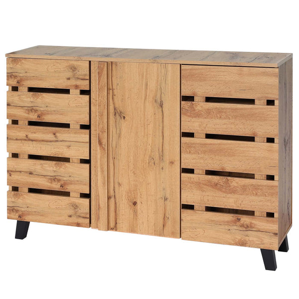 Sideboard Kommode Schrank 3 Türen 8 Staufächer 88x120x34cm