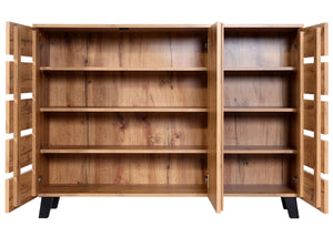 Sideboard Kommode Schrank 3 Türen 8 Staufächer 88x120x34cm