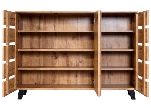 Sideboard Kommode Schrank 3 Türen 8 Staufächer 88x120x34cm