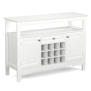 Sideboard LAVEA mit Weinregal 116 x 82 cm weiss