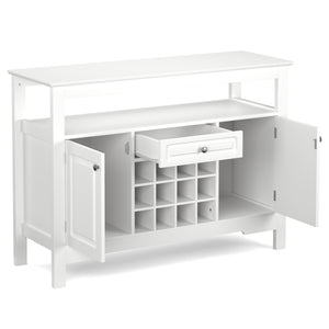 Sideboard LAVEA mit Weinregal 116 x 82 cm weiss