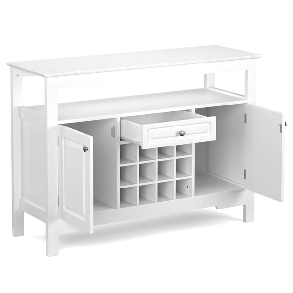 Sideboard LAVEA mit Weinregal 116 x 82 cm weiss