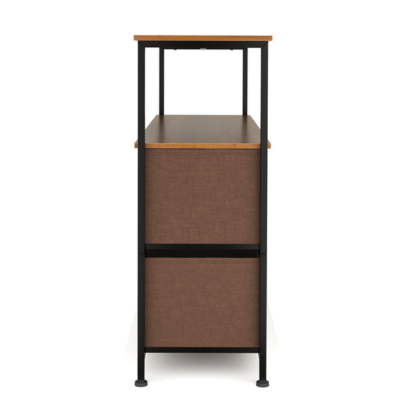 Sideboard MIKA 100 x 78 cm braun/weiss
