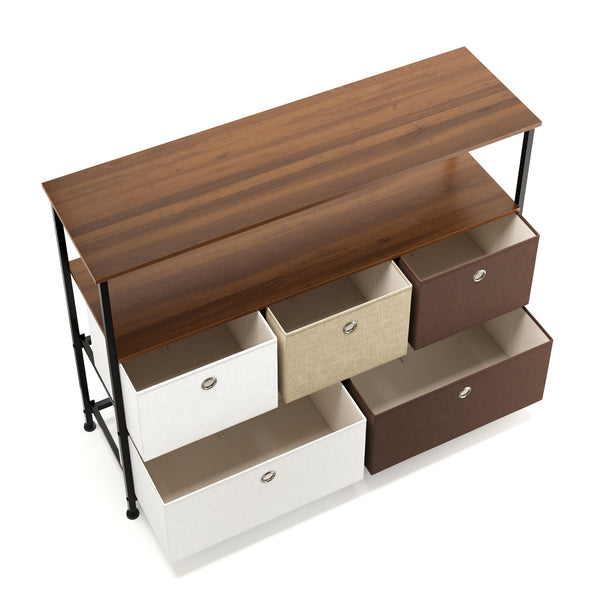 Sideboard MIKA 100 x 78 cm braun/weiss