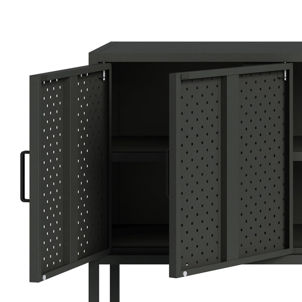 Sideboard Metall AMET 120 x 80 cm schwarz