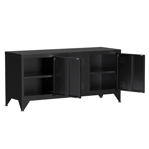 TV Möbel Metall ANTEY 120 x 58 cm schwarz