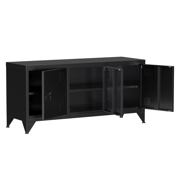 TV Möbel Metall ANTEY 120 x 58 cm schwarz