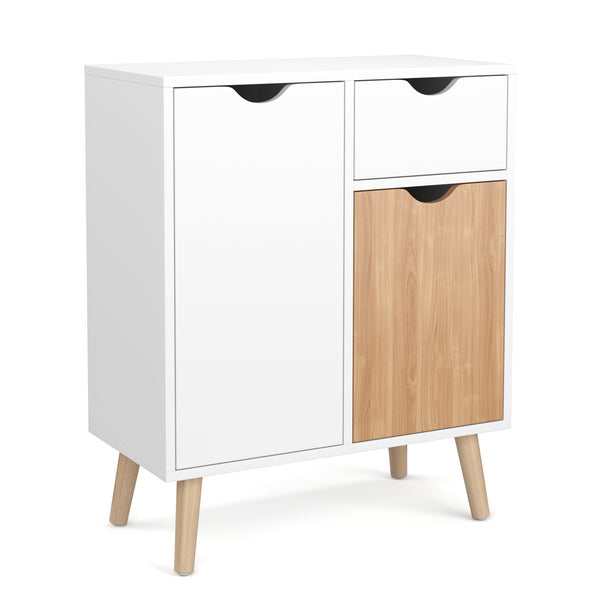 Cassettiera NORDIC 60 x 30 x 73 cm bianco/naturale