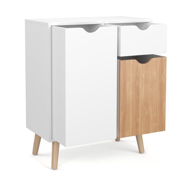 Cassettiera NORDIC 60 x 30 x 73 cm bianco/naturale