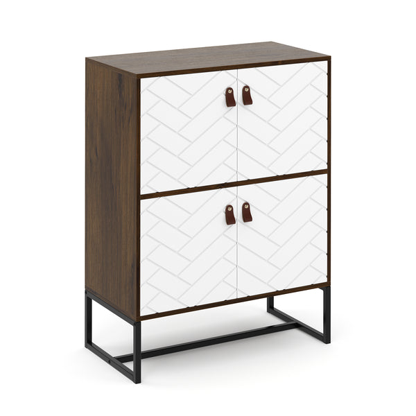 Kommode NORDRIFT 76 x 100 cm braun/weiss