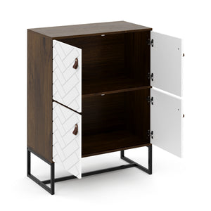 Kommode NORDRIFT 76 x 100 cm braun/weiss