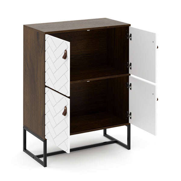 Kommode NORDRIFT 76 x 100 cm braun/weiss