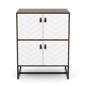 Kommode NORDRIFT 76 x 100 cm braun/weiss