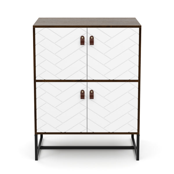 Kommode NORDRIFT 76 x 100 cm braun/weiss