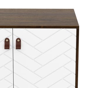 Kommode NORDRIFT 76 x 100 cm braun/weiss