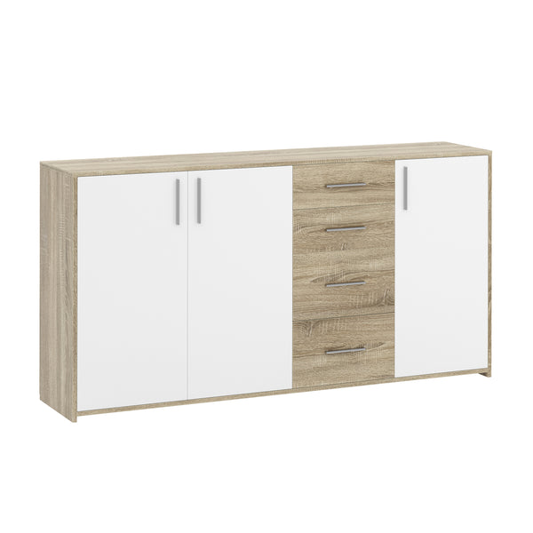 Sideboard SEBASTIAN 160 x 82 cm braun/weiss