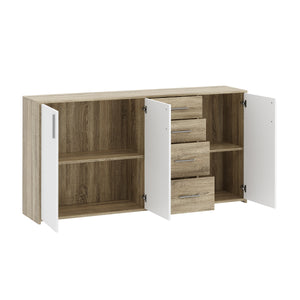 Sideboard SEBASTIAN 160 x 82 cm braun/weiss