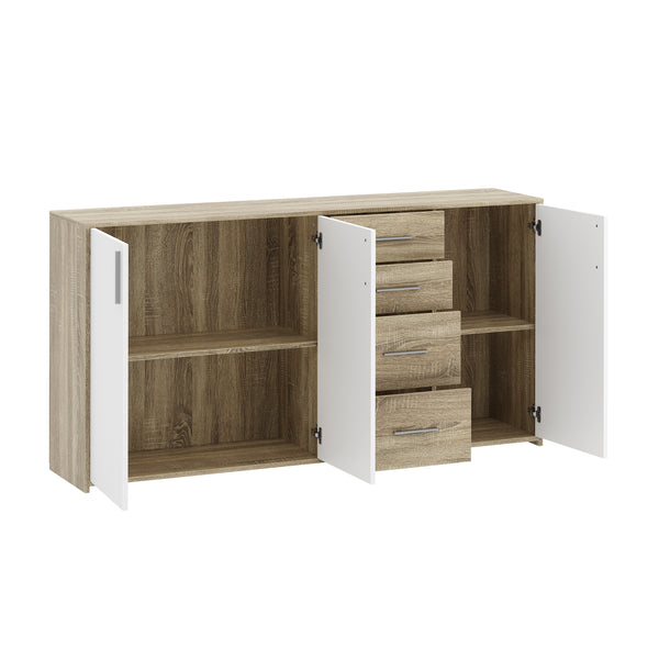 Sideboard SEBASTIAN 160 x 82 cm braun/weiss