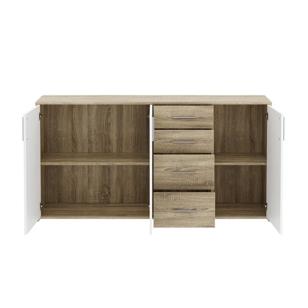 Sideboard SEBASTIAN 160 x 82 cm braun/weiss