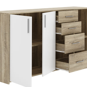 Sideboard SEBASTIAN 160 x 82 cm braun/weiss