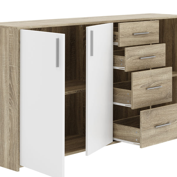 Sideboard SEBASTIAN 160 x 82 cm braun/weiss
