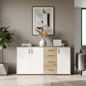 Sideboard SEBASTIAN 160 x 82 cm braun/weiss