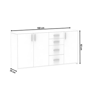 Sideboard SEBASTIAN 160 x 82 cm weiss