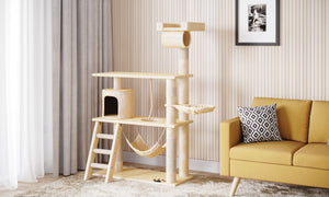Katzenkratzbaum, beige (141 cm hoch)