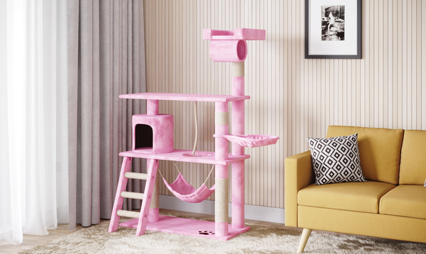 Katzenkratzbaum 141 cm hoch pink
