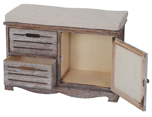 Sitzbank Ascoli Bank Kommode Shabby-Look Vintage 49x71x32cm