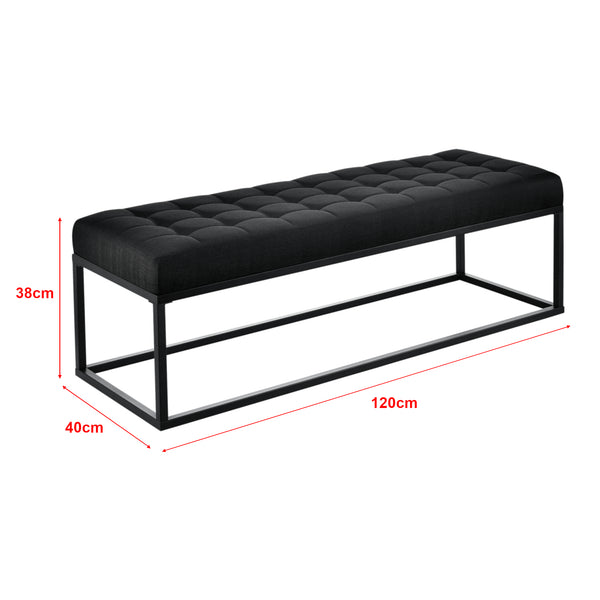 Panca imbottita Salta, metallo, 120x40x38cm, nero