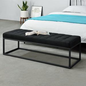 Panca imbottita Salta, metallo, 120x40x38cm, nero
