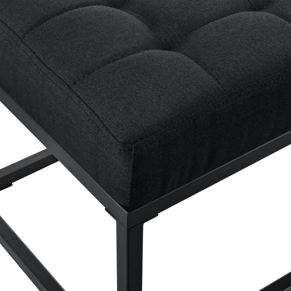 Panca imbottita Salta, metallo, 120x40x38cm, nero