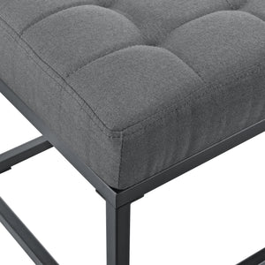 Panca imbottita in metallo Salta, 120x40x38cm, grigio