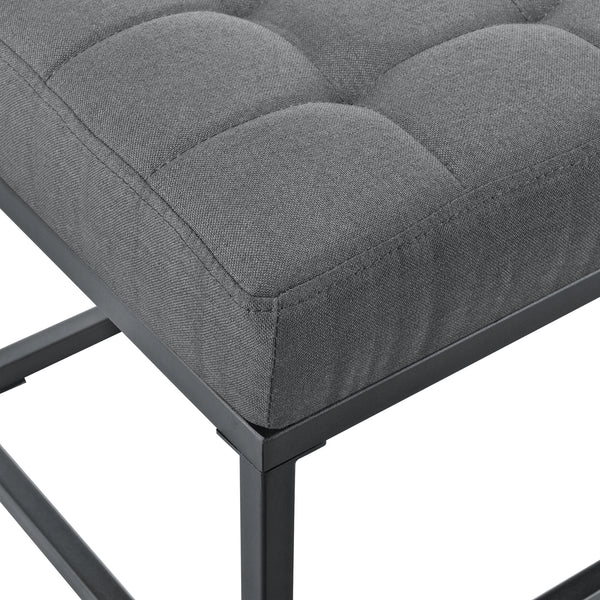 Panca imbottita in metallo Salta, 120x40x38cm, grigio