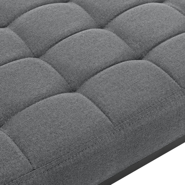 Panca imbottita in metallo Salta, 120x40x38cm, grigio