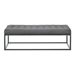 Panca imbottita in metallo Salta, 120x40x38cm, grigio