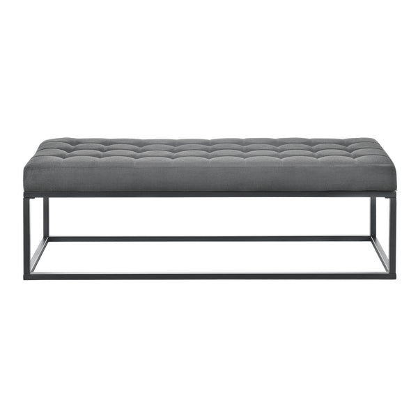 Panca imbottita in metallo Salta, 120x40x38cm, grigio