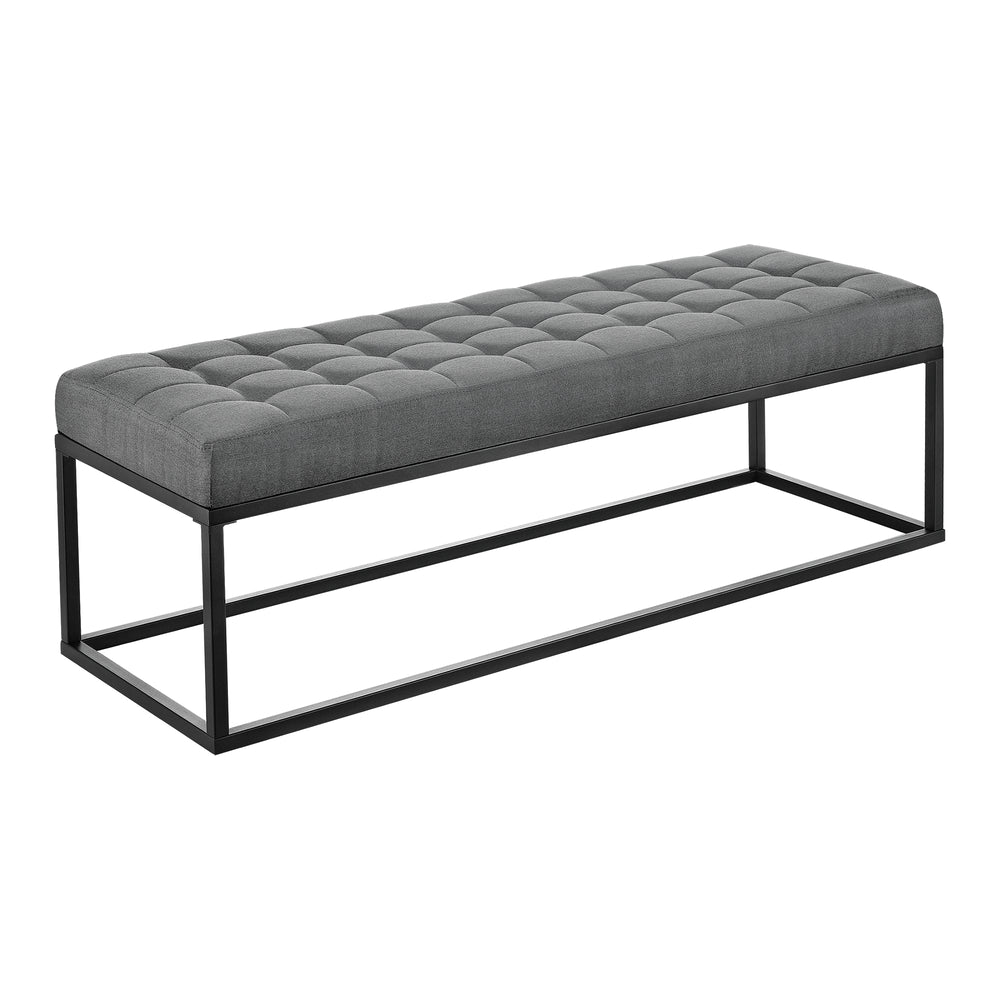 Panca imbottita in metallo Salta, 120x40x38cm, grigio